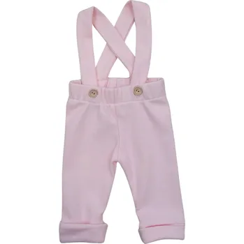 Žebrované rostoucí legíny se šlemi na knoflíky - sv. růžové Velikost: 68/74 (6-9m)