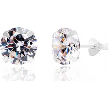 Náušnice STŘÍBRNÉ NÁUŠNICE ZIRKONY KULATÉ 10MM STŘÍBRO 925