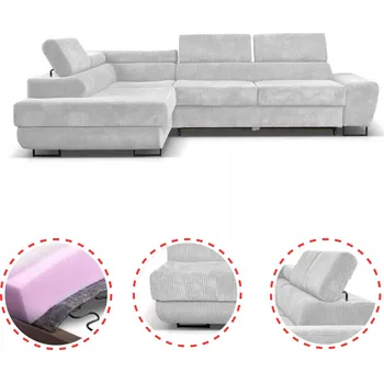 Sedací souprava Rohová Sedací Souprava Family Meble šedý manšestr