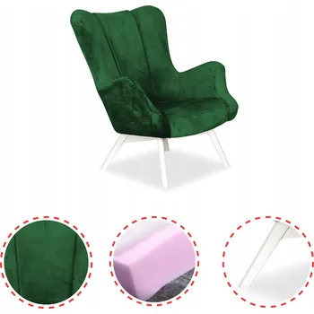 Křeslo Křeslo ušák skandinávské zelené Vika Family meble