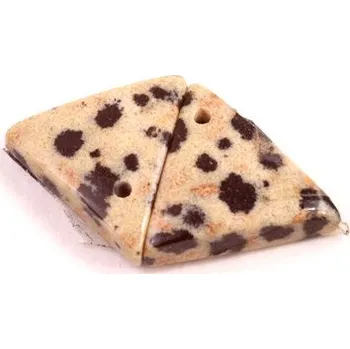 Přírodní kámen Vrtané Párové Kabošony Dalmatin Jaspis č.VP27 (13x13x4mm)