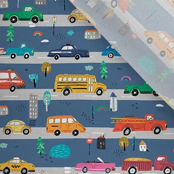 Zbytek - Funkční úplet na trička 210g auta na modré cestě