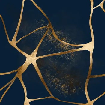 Látka samet / velvet ELIZA mramor tmavě modrý