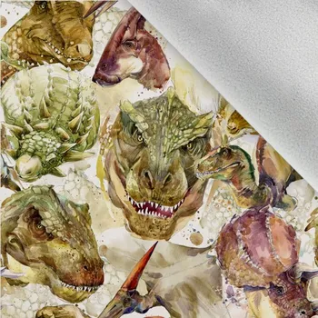 Látka softshell zimní dinosauři