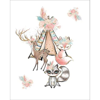 Imitace bavlněného plátna PANEL XL 80x100 indiana girl white