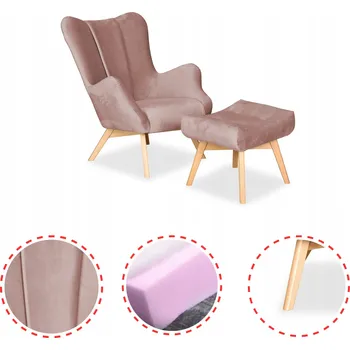 Křeslo Křeslo ušák Family Meble růžové