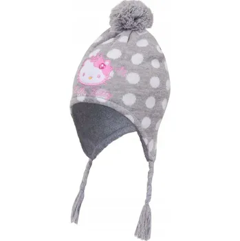 Čepice KupMa Šedá čepice s bambulí Hello Kitty - velikost 48