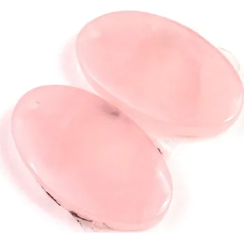 Přírodní kámen Vrtané Párové Kabošony Růženín č.VP6 (26x15x5mm)