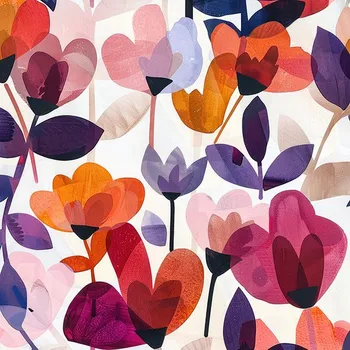 Látka lesklá na plavky, fitness oblečení malované květiny Milina