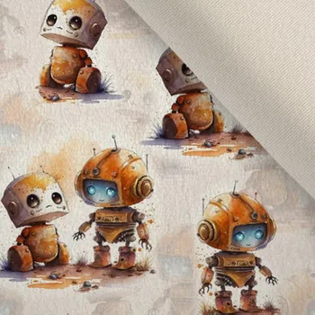 Strečový samet rezaví roboti