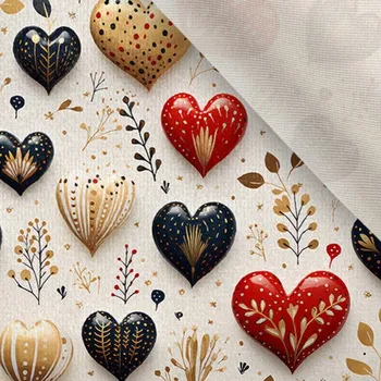 Látka samet/velvet Doris srdce světlé 20