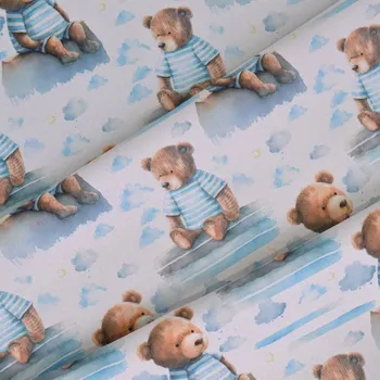 Zatemňovací látka / blackout medvídek v oblacích