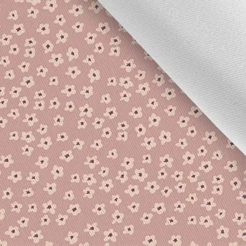 Látka gabardén light miniaturní květiny starorůžové