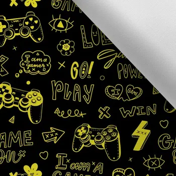 Látka s potiskem kočárkovina TD/NS Gamer