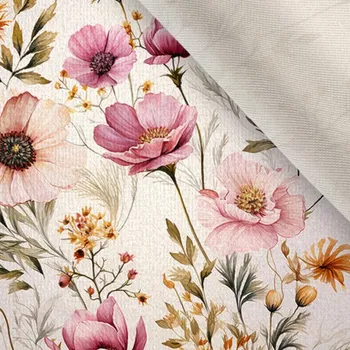 Látka samet/velvet Doris letní květiny Romantika