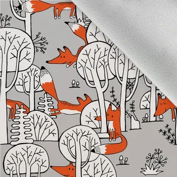 Látka softshell zimní lišky v lese