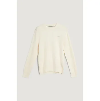 Pánský svetr SVETR GANT TEXTURED COTTON MERINO C-NECK CREAM