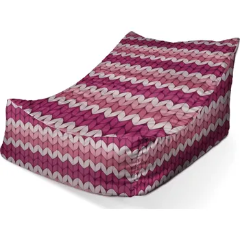 Sedací pytel Sablio Sedací vak Lounge Střídajíci růžové pletení - 80 x 95 x 50 cm