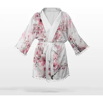 Panel se střihem L šifon/silky kimono sakura květy