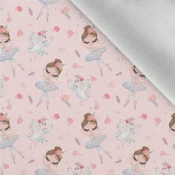 Látka softshell zimní baleríny růžové