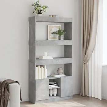 Knihovna zahrada-XL Skříň highboard betonově šedá 92 x 33 x 180 cm kompozitní dřevo 3309621
