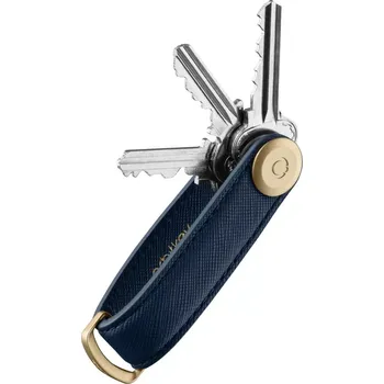 Orbitkey 2.0 Saffiano Leather - Liquorice Black - Oxford Navy