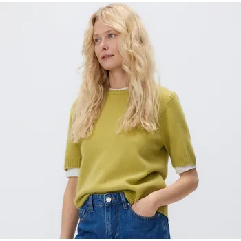 Dámský svetr Reserved - Vlněný svetr - žlutozelená - 604FW-71X - 604FW-71X-XL