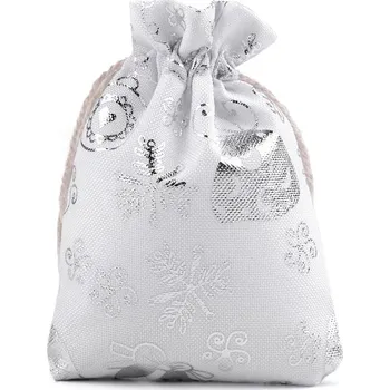 Balící papír Vánoční dárkový pytlík 9x11 cm, malé, 1 bílá