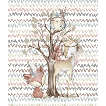 Imitace bavlněného plátna PANEL XL 80x100 forest/les bílý