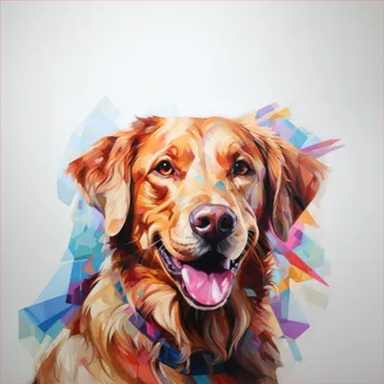 Panel z nepromokavého polyesteru 50x50 zlatý retrívr