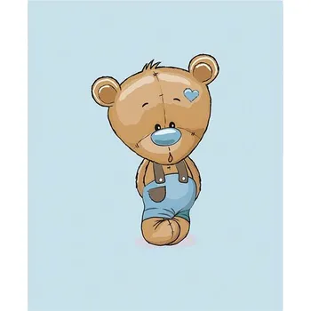 Imitace bavlněného plátna PANEL XL 80x100 modrý medvídek