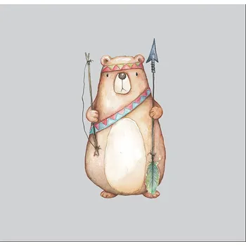 Imitace bavlněného plátna PANEL M 40x40 medvěd indián