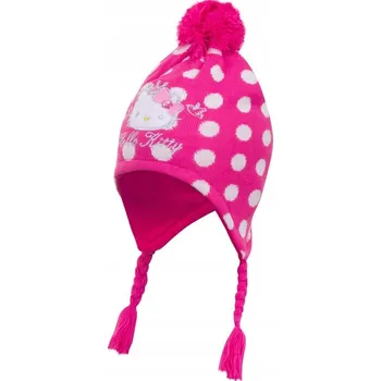 Čepice Cyklámenová čepice s bambulí Hello Kitty - velikost 50
