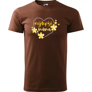 Pánské tričko Sablio Tričko s potiskem pro maminku Nejlepší máma - hnědé S