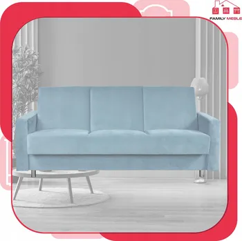 Pohovka Rozkládací pohovka Alicja s úložným prostorem, pružinový systém Bonell, modrá Family meble