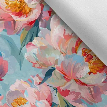 Látka s potiskem nepromokavý polyester TD/NS květiny tmavé 64