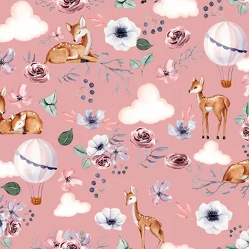 Látka softshell zimní - nature / příroda starorůžová se šedým fleecem