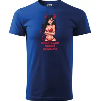 Pánské tričko Sablio Tričko s potiskem Dnes budu hodně zlobivá - modré 2XL