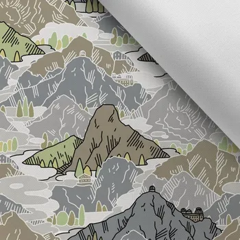 Látka s potiskem kočárkovina TD/NS I Love High Tatras