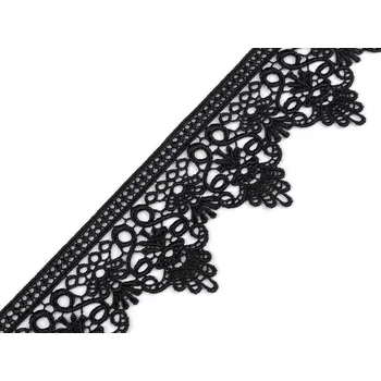 Krajka Vzdušná krajka šíře 65 mm, barva 3 černá
