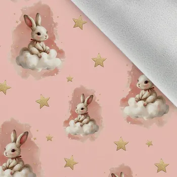 Softshell zimní zajíček na obláčku růžový