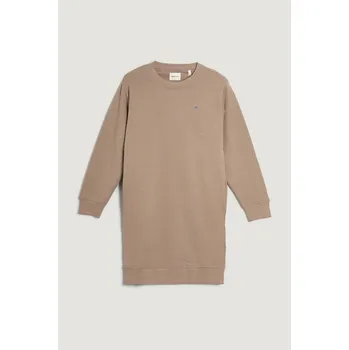 Dámské šaty ŠATY GANT SHIELD C-NECK SWEAT DRESS TAUPE BEIGE
