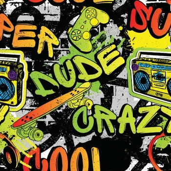 Látka na plavkové šortky crazy graffiti