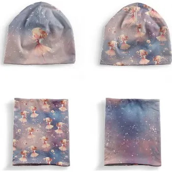 Panel se střihem M funkční úplet STRONG set čepice a nákrčník víla na procházce