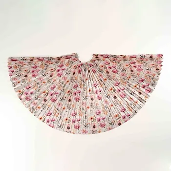 Panel dětská plisovaná půlkolová sukně polomatný satén letní květiny Romantika - limitka