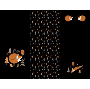 Panel na fusak z kočárkoviny 155x120 podzimní lišky černé