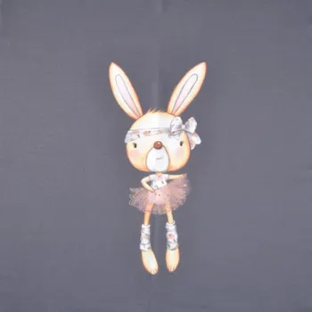 Látka funkční teplákovina PANEL L 40x60 Bunny grey