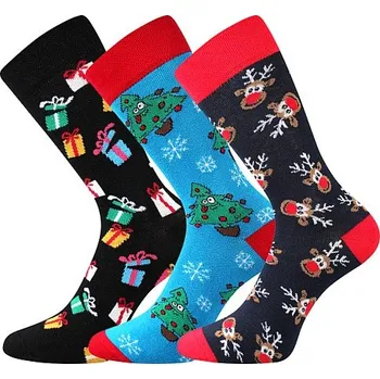 Pánské ponožky VÁNOCE - vánoční veselé ponožky Lonka - DÁRKY 35-38 mix barev