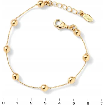 Náramek Zlatý náramek stříbrné kuličky COLIBRA