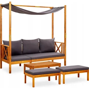 Zahradní lavice Zahradní lavice se stolkem a podnožkami, dřevo a